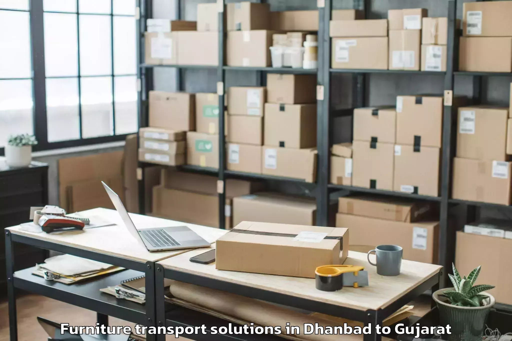 Professional Dhanbad to Gandhidham Furniture Transport Solutions